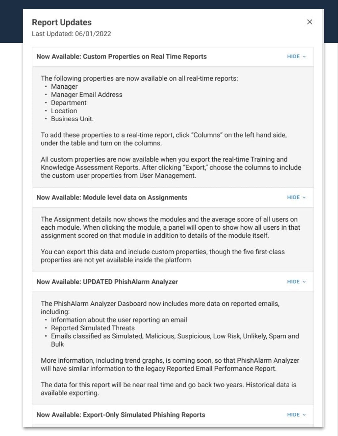 In-product notifications told customers what was changing and gathered feedback